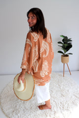 Set Free Batwing Top/Dress In Malta Sienna