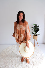 Set Free Batwing Top/Dress In Malta Sienna