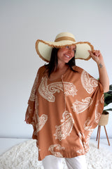 Set Free Batwing Top/Dress In Malta Sienna