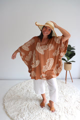 Set Free Batwing Top/Dress In Malta Sienna