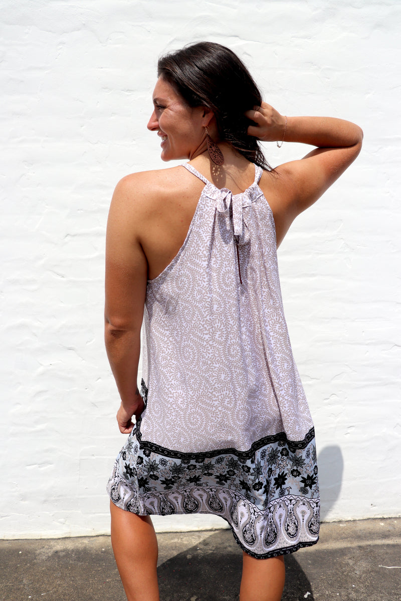 Tahiti Dress Taupe Fern