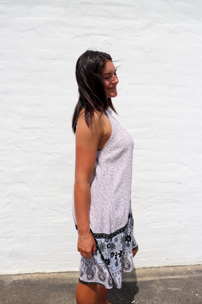 Tahiti Dress Taupe Fern