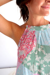 Tahiti Dress in Patch Pink/Blue