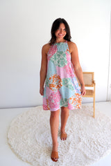 Tahiti Dress in Patch Pink/Blue