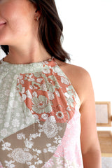 Tahiti Dress in Patch Latte/Pink