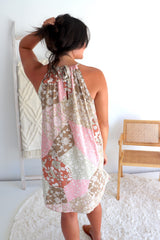 Tahiti Dress in Patch Latte/Pink