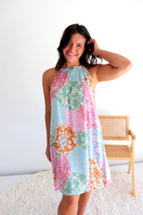 Tahiti Dress in Patch Pink/Blue