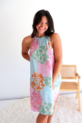 Tahiti Dress in Patch Pink/Blue