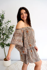 Holiday Dreaming Short Beach Dress/Top In Uluru Earth