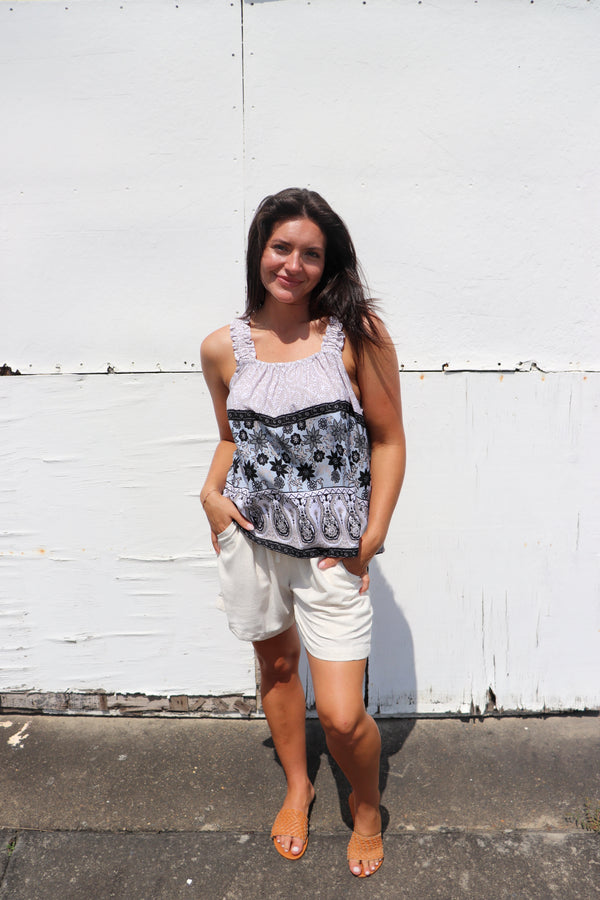 Vienna Top in Taupe Fern