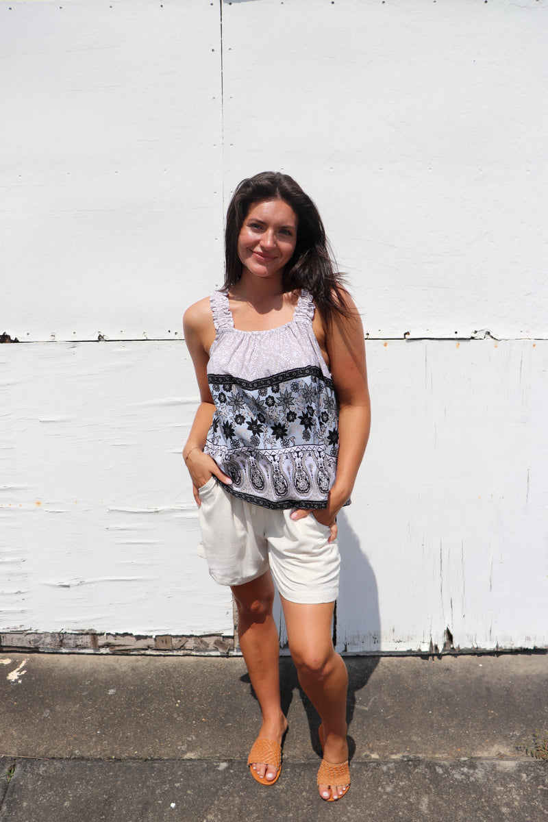 Vienna Top in Taupe Fern