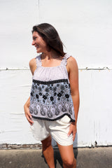 Vienna Top in Taupe Fern