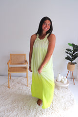 Celine Maxi Dress In Pineapple Lime Tie Dye