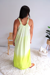Celine Maxi Dress In Pineapple Lime Tie Dye