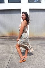 Daytripper Tube Maxi Dress In Olive Tie Dye