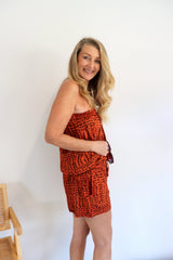 Maldives Short Jumpsuit In Heaven's Rain Rust