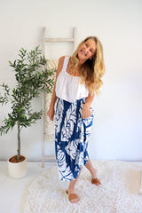 Strapless Beach Dress/Skirt in Samoa Blue