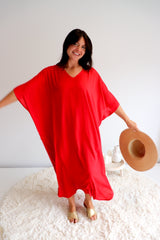 Long Kaftan In Red