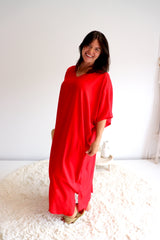 Long Kaftan In Red