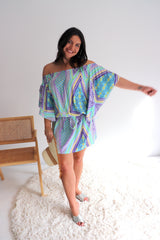 Holiday Dreaming Short Beach Dress/Top In Pastel Aztec