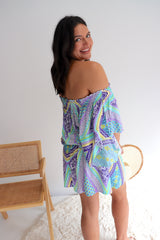 Holiday Dreaming Short Beach Dress/Top In Pastel Aztec