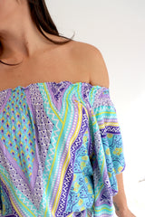Holiday Dreaming Short Beach Dress/Top In Pastel Aztec