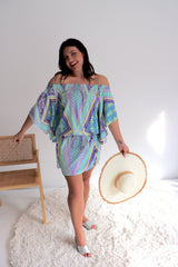 Holiday Dreaming Short Beach Dress/Top In Pastel Aztec
