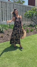 Celine Maxi Dress In Black Tea