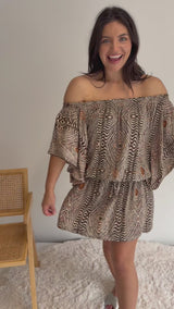 Holiday Dreaming Short Beach Dress/Top In Uluru Earth