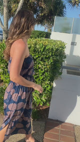 Daytripper Tube Maxi Dress In Blue Tea