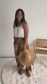 Harem Elastic Long Pant In Malta in Sienna
