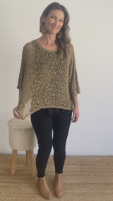 Travel Overlay Knit Top in Chocolate