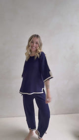 Elodie Knit Set in Navy
