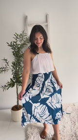 Strapless Beach Dress/Skirt in Samoa Blue