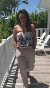 Living it up Long Jumpsuit In Taupe Fern