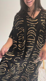 Long Kaftan In Lunar Black