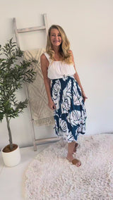 Strapless Beach Dress/Skirt in Samoa Blue