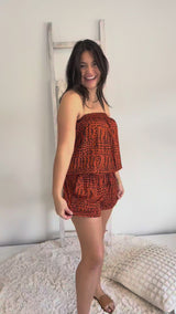 Maldives Short Jumpsuit In Heaven's Rain Rust