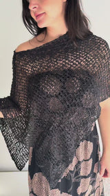 Mini Travel Poncho in Black