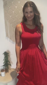 Sicily Summer Dress in Red
