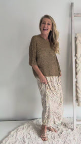 Travel Overlay Knit Top in Chocolate