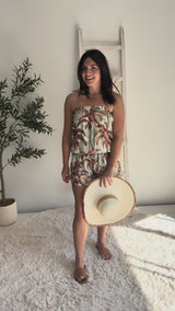 Maldives Short Jumpsuit In Coco Palm
