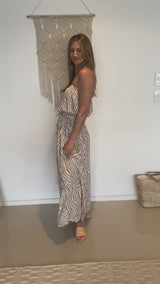 Daytripper Tube Maxi Dress In Zebra Taupe