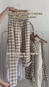 Dream Pant in Cotton Gingham Latte