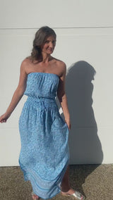 Daytripper Tube Maxi Dress In Ocean Blossom