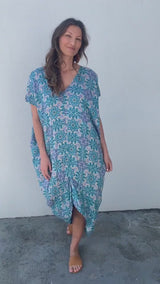 Island Holiday High Low Dress In Paragon Aqua