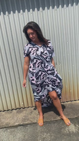 Island Holiday High Low Dress In Urban Aztec