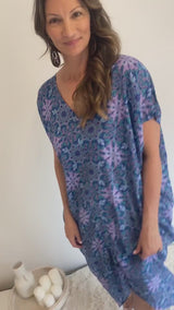 Island Holiday High Low Dress In Paragon Purple/Blue
