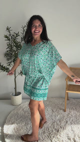 Ultimate Short Beach Dress In Mosaic Mint