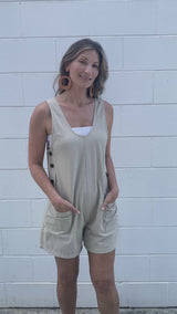 Paris Jumpsuit 100% Lux Cotton Sand